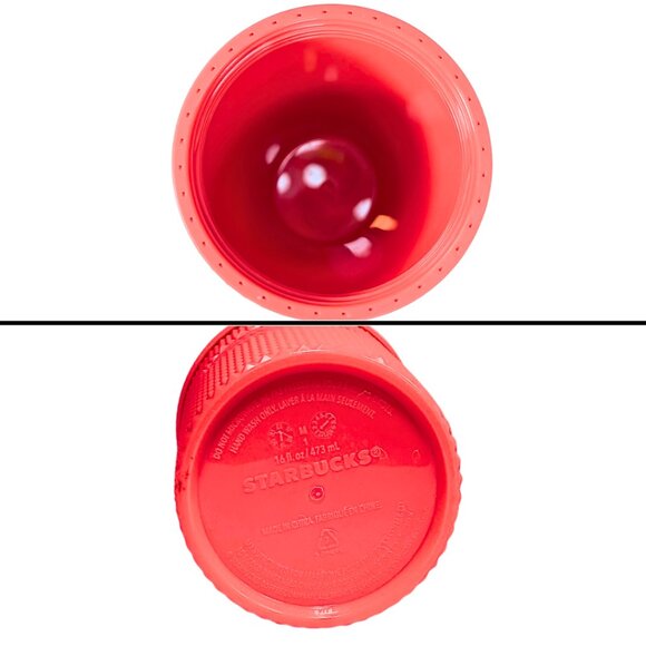 Starbucks 2022 Studded Coral Grande 16 fl oz Acrylic Plastic Beverage Sipper - Picture 6 of 8